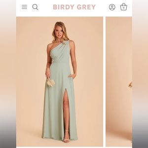 Birdy Grey One-Shoulder Maxi Dress in Sage Green